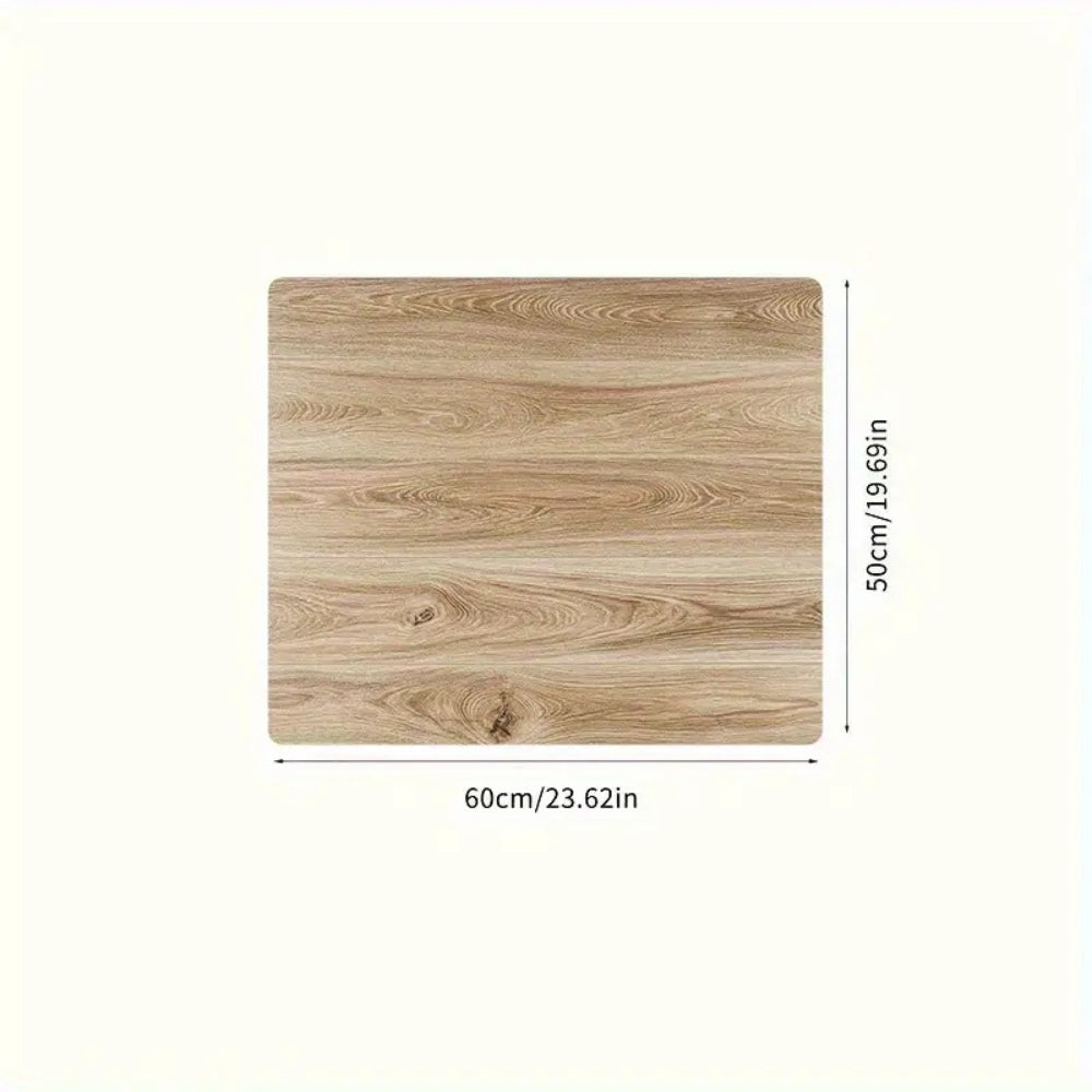 Faux Wood Grain Non-Slip Silicone Appliance Mat (19.7×23.6 in)