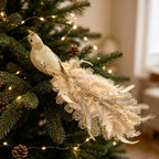 Feather Decoration Elegant Feathers & Sequin Accents