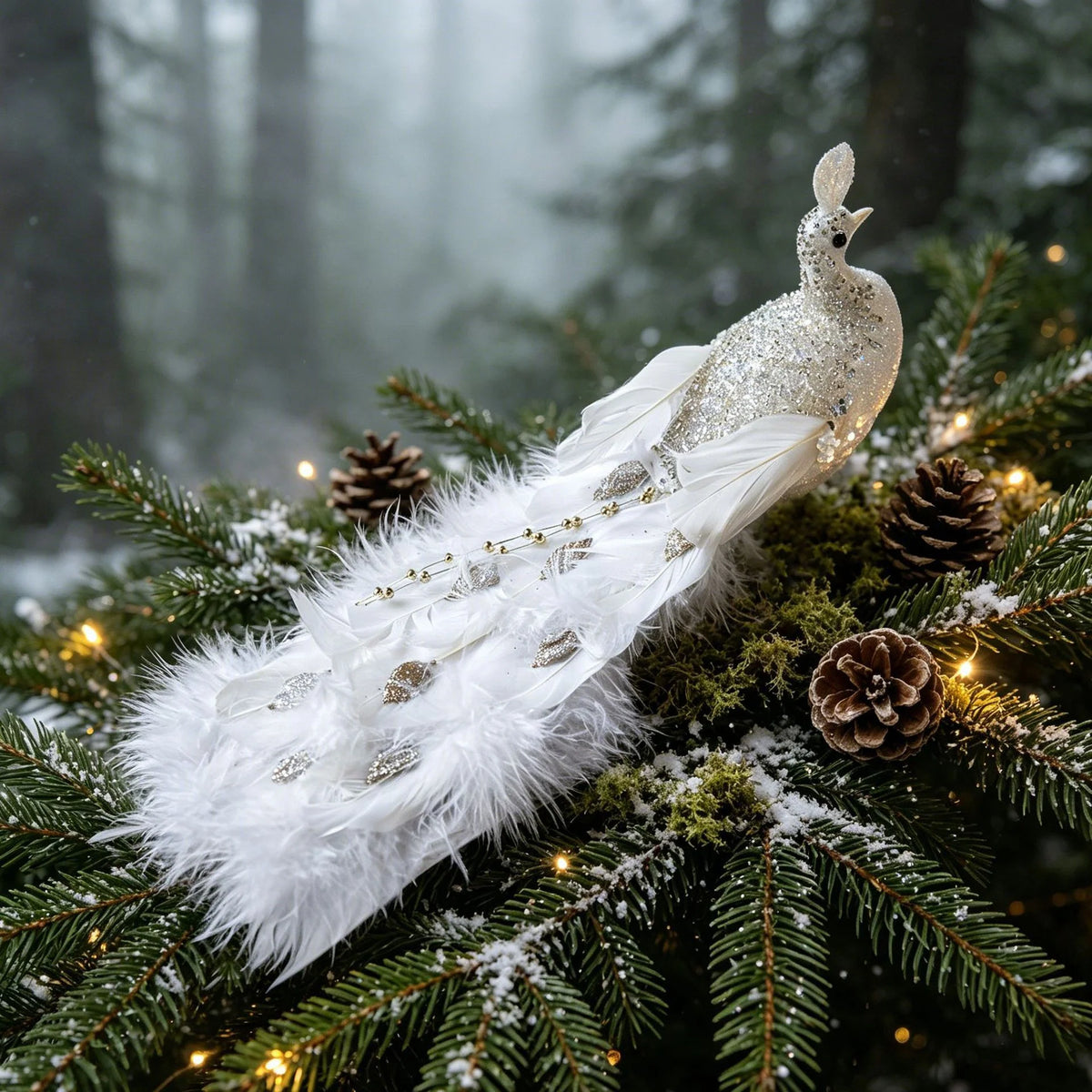 Feather Decoration Elegant Feathers & Sequin Accents
