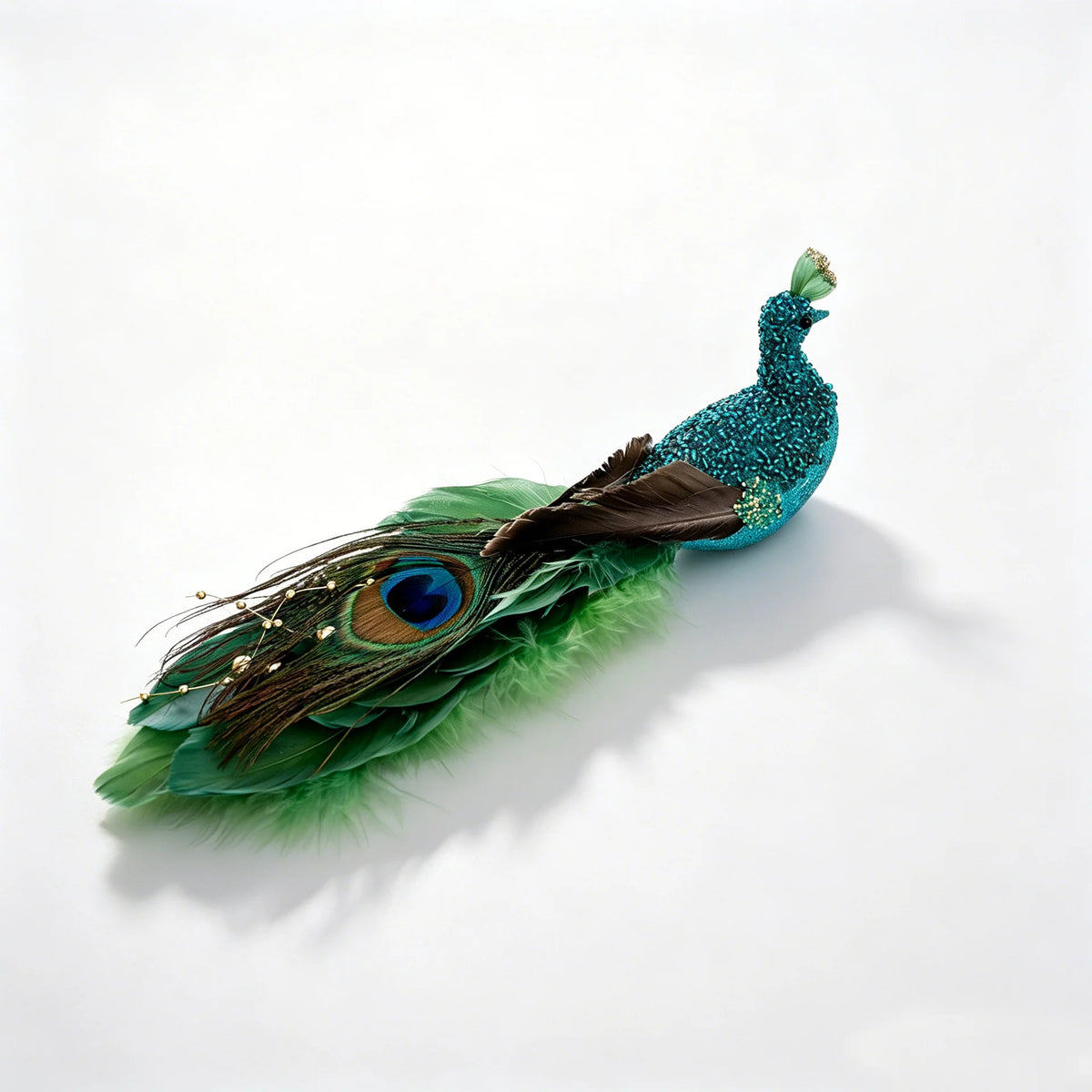 Feather Decoration Elegant Feathers & Sequin Accents