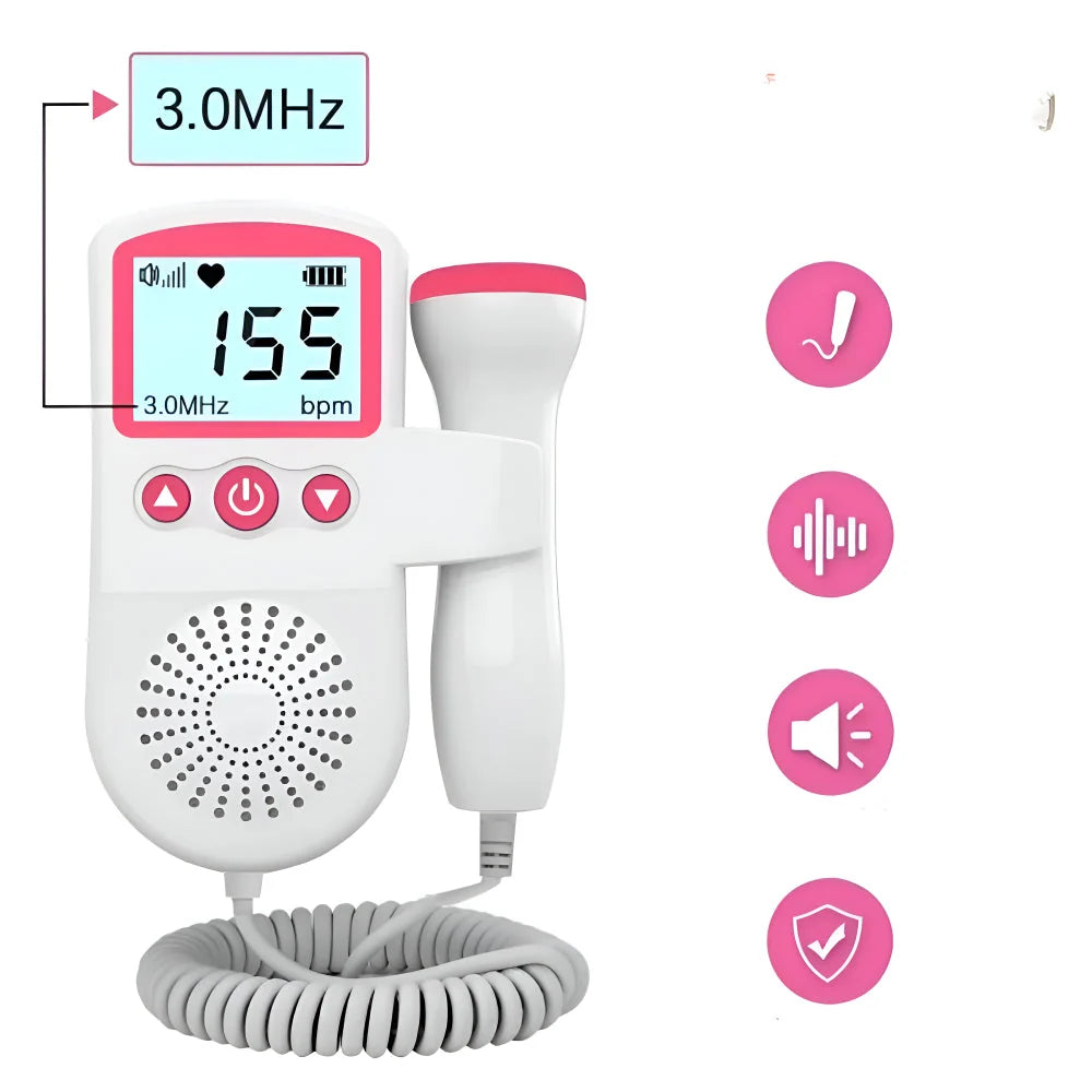 Fetal Doppler 3 MHz Probe Illuminated LCD
