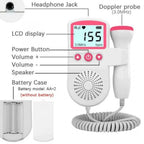 Fetal Doppler Monitor Clear Audio Backlit LCD Battery-Powered