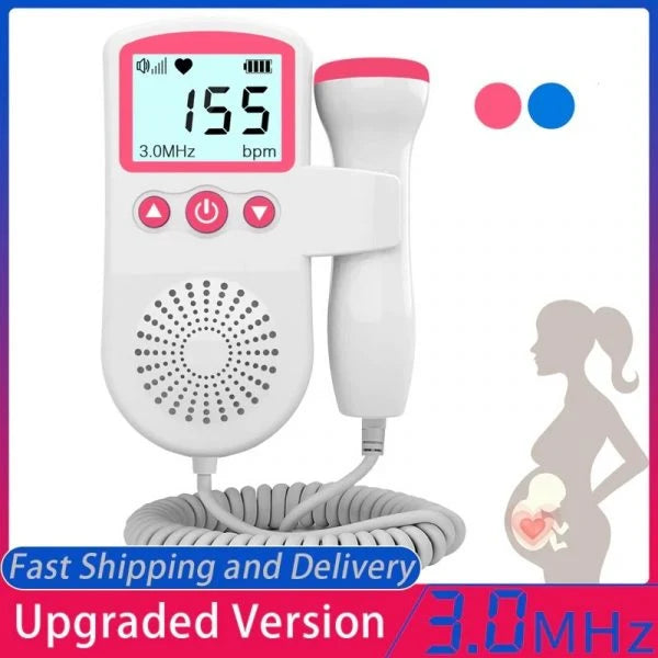 Fetal Heartbeat Monitor From 12 Weeks Backlit LCD & Speaker
