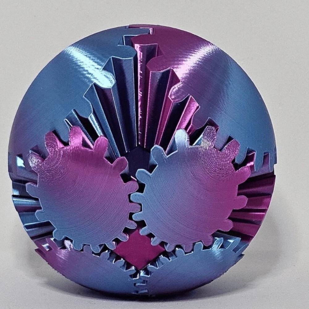Fidget Ball Steampunk Interlocking Gears 3D Printed