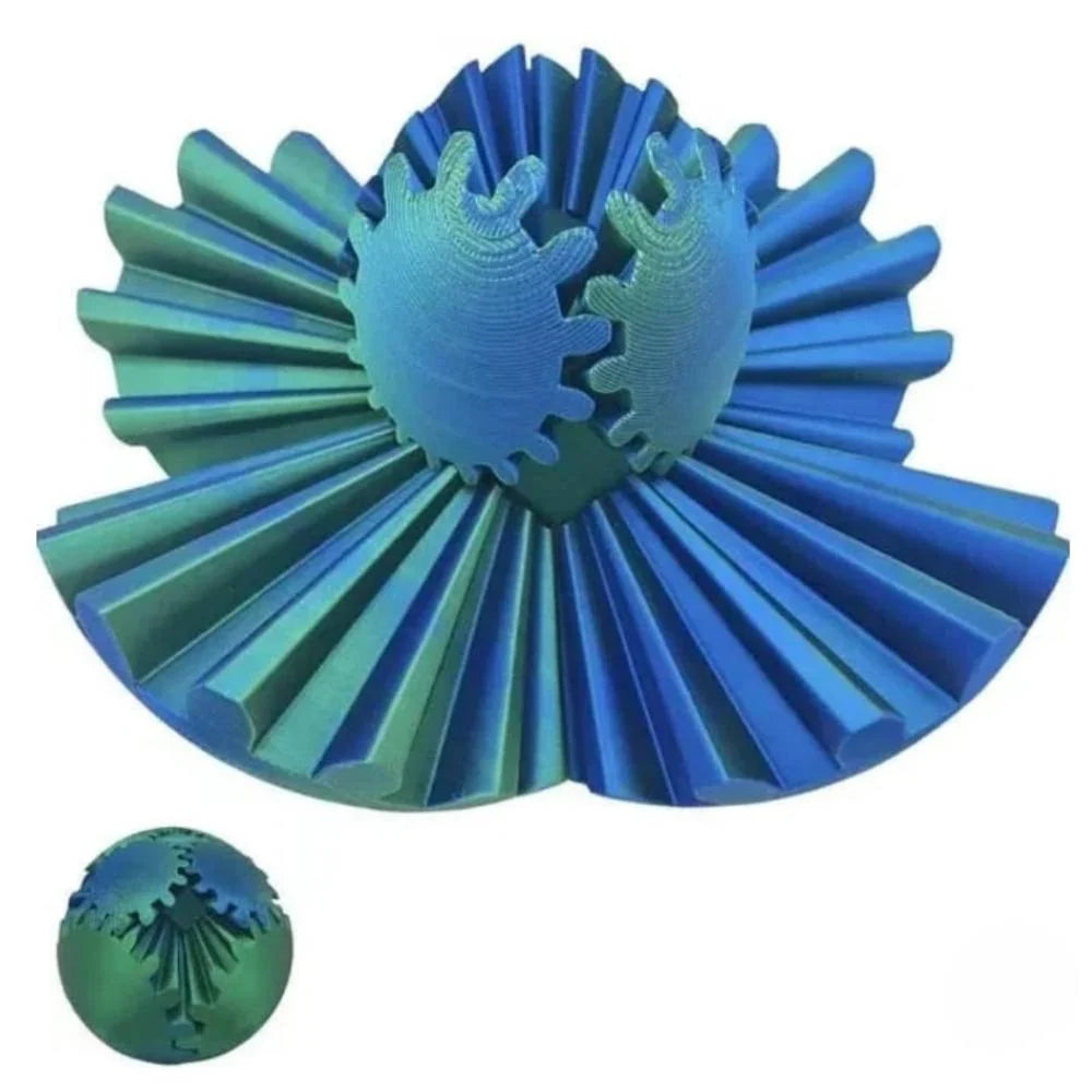 Fidget Ball Steampunk Interlocking Gears 3D Printed