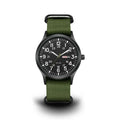 Field Watch Woven Fabric Strap Day-Date Display 24-Hour Dial