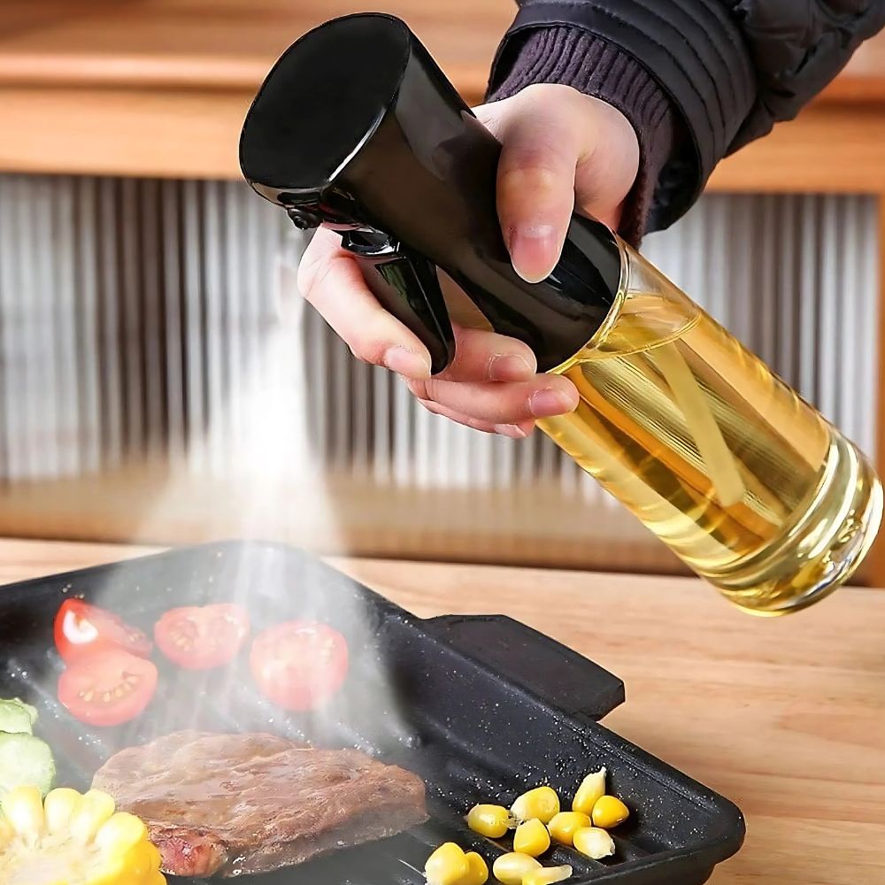 Fine-Mist Refillable Glass Oil Spray Bottle
