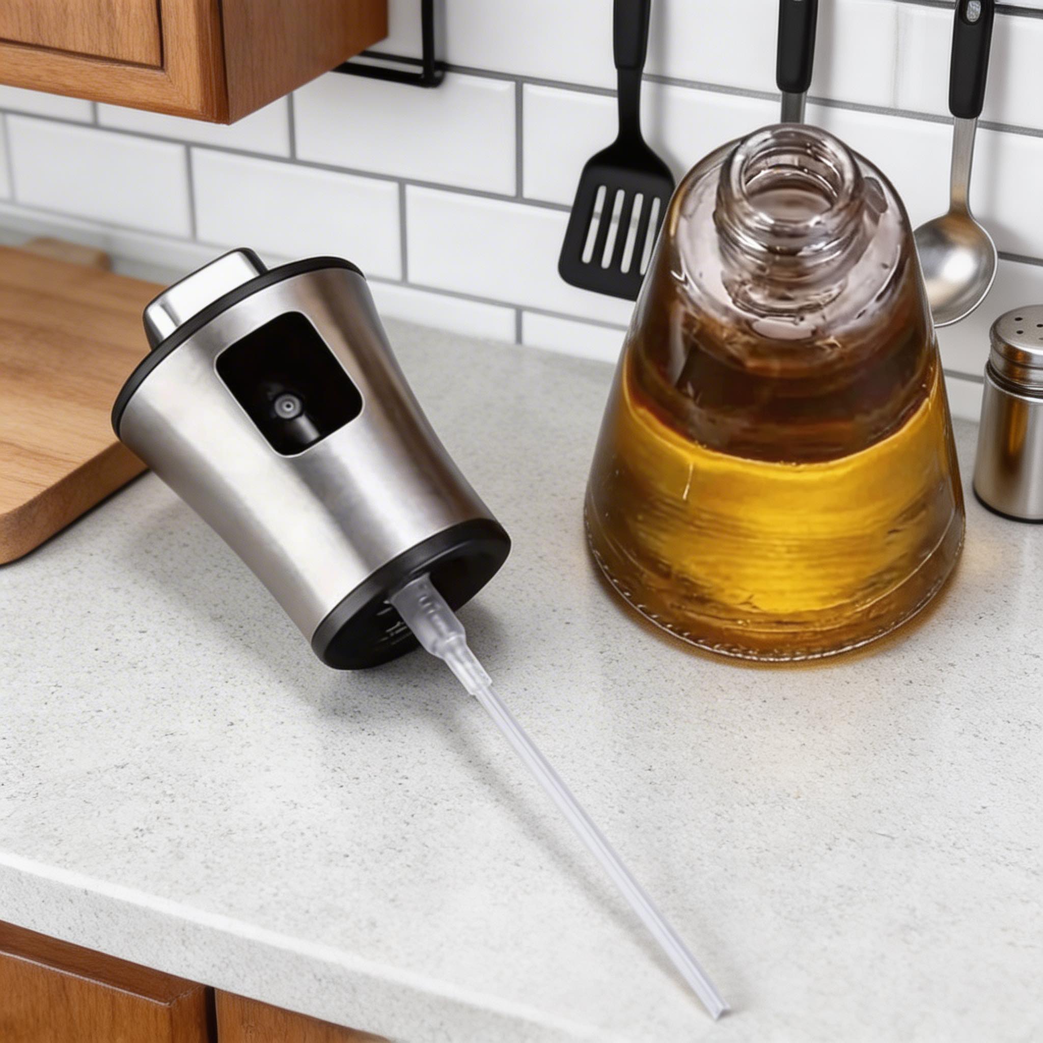 Fine Mist Stainless Steel & Glass Oil Spray Bottle (200 ml)