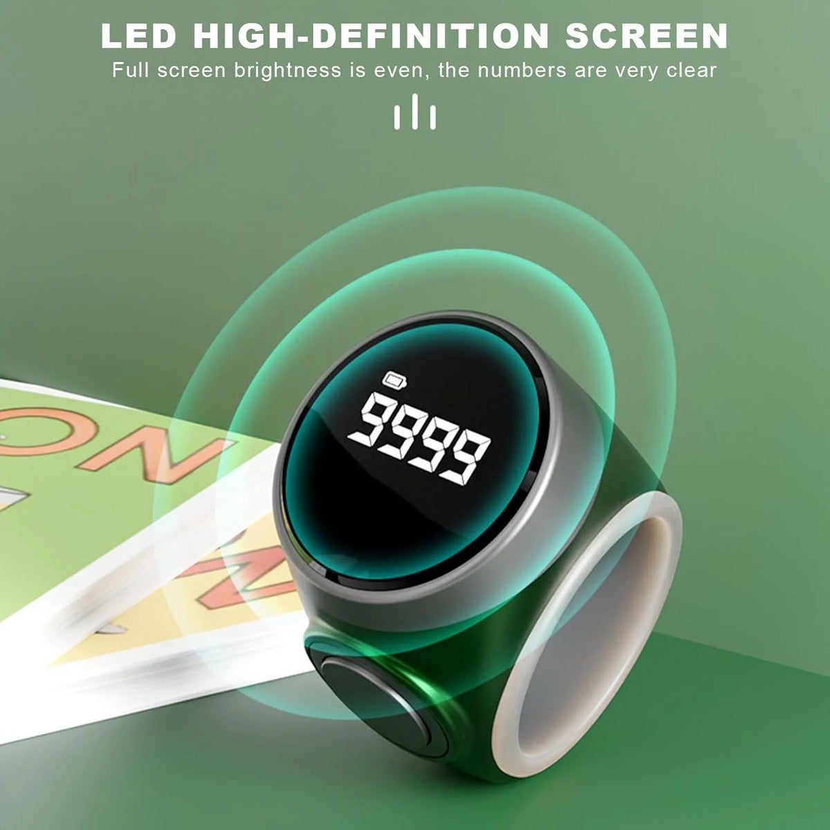 Finger Counter Ring Rechargeable Digital Display 2-Pack
