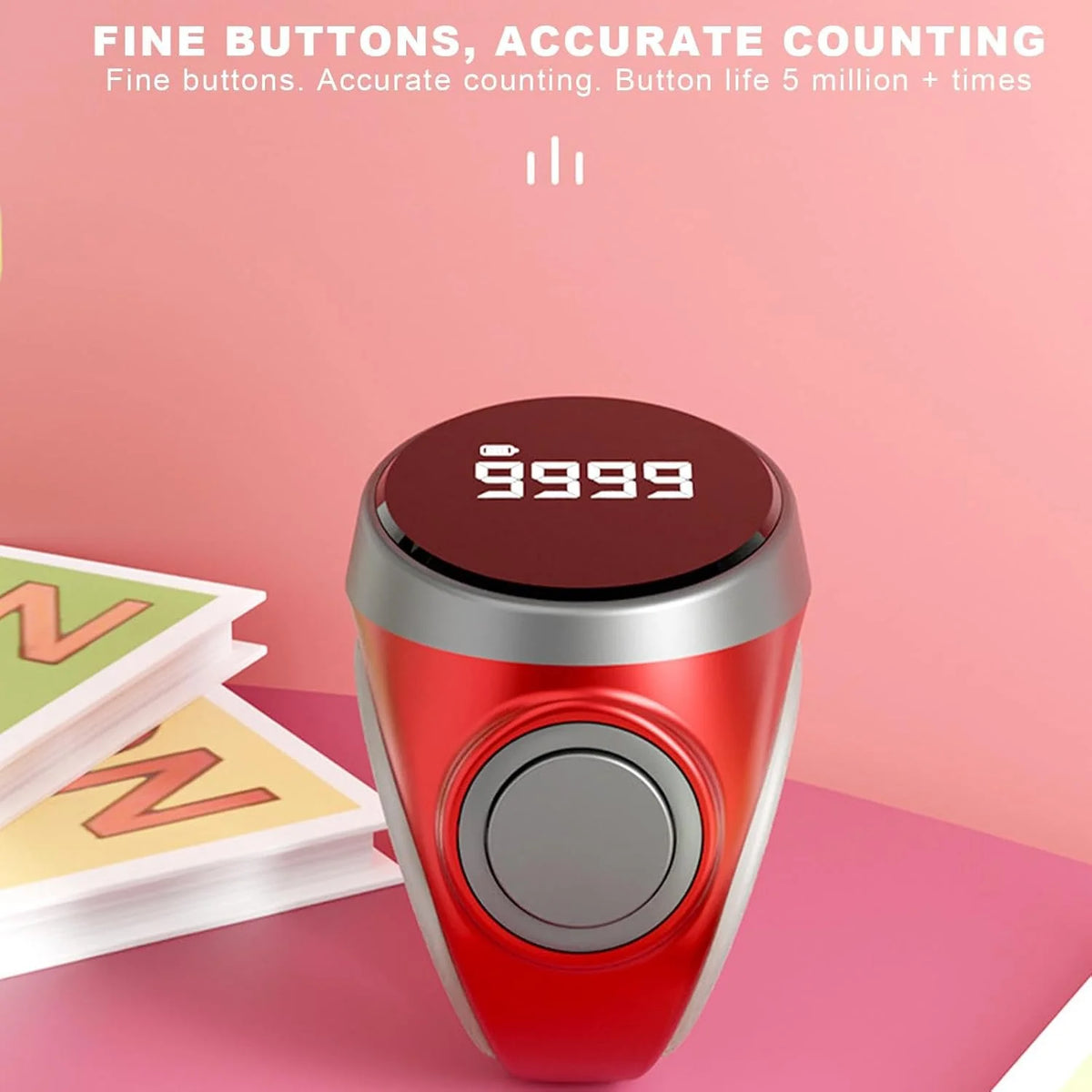 Finger Counter Ring Rechargeable Digital Display 2-Pack