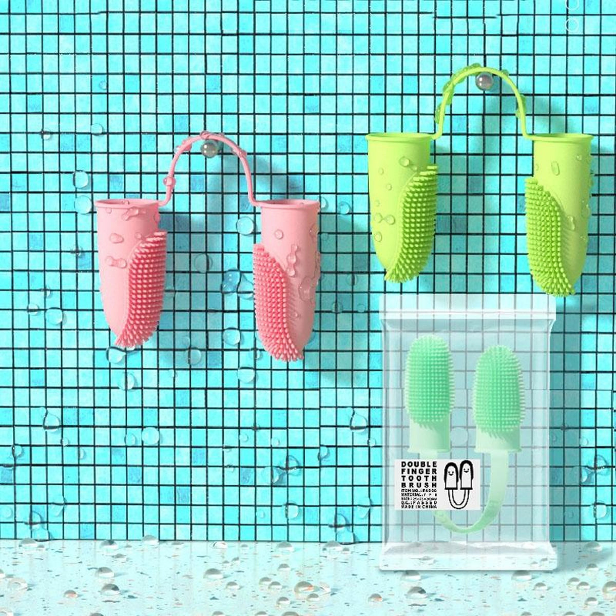 Finger Toothbrush Dual-Finger 800+ Soft Bristles