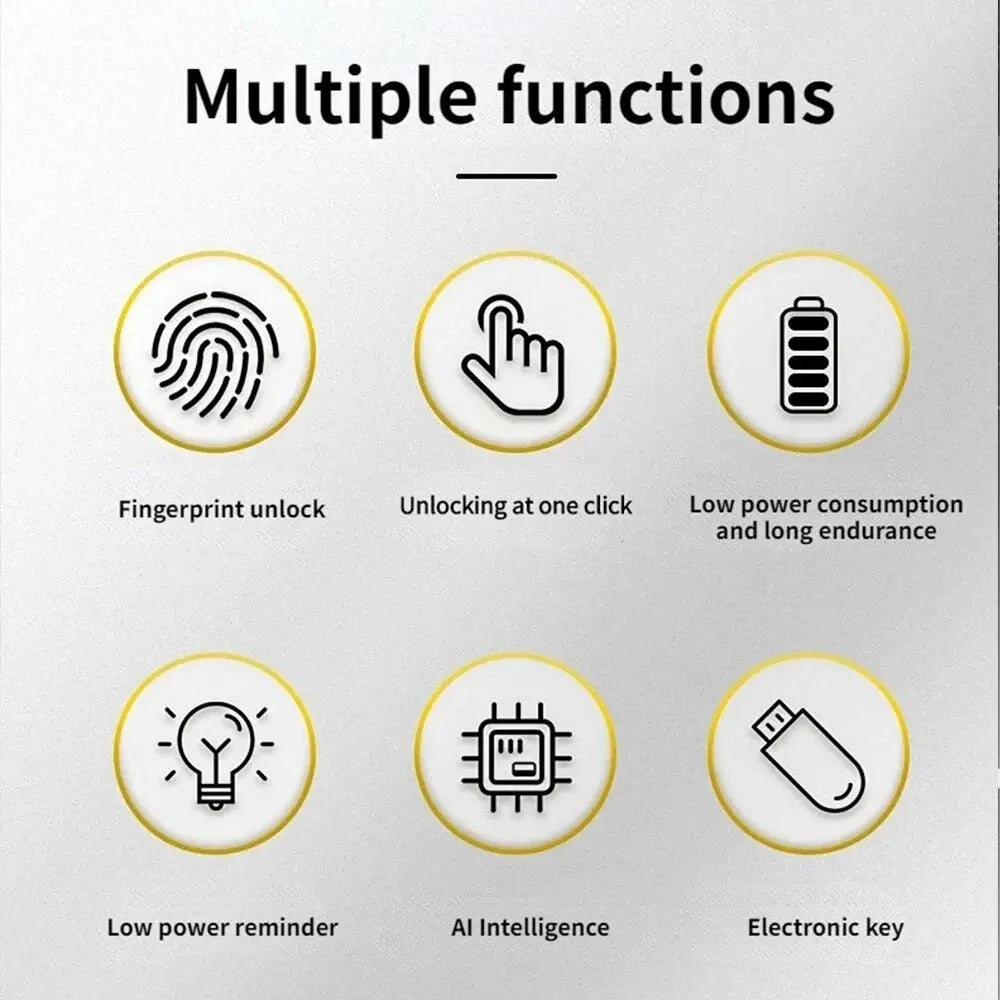 Fingerprint Padlock Instant Unlock 0.2s Zinc Alloy Rechargeable
