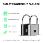 Fingerprint Padlock Instant Unlock App Control & Rechargeable