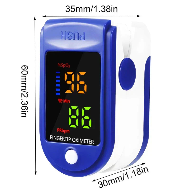 Fingertip Pulse Oximeter Clip-On HD LED Portable