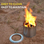 Fire Pit Stainless Steel Smokeless Double-Wall Airflow