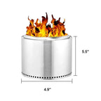 Fire Pit Stainless Steel Smokeless Double-Wall Airflow