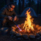 Fire Starter Directed Blue Beam Compact Ribbed Aluminum