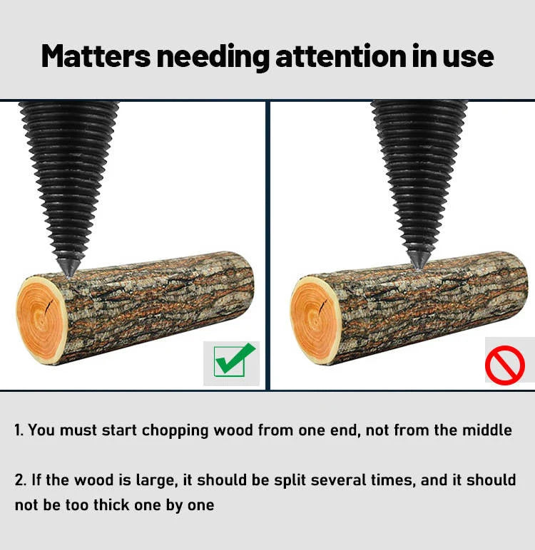 Firewood Drill Bit Carbon Steel Universal Fit Detachable Handle