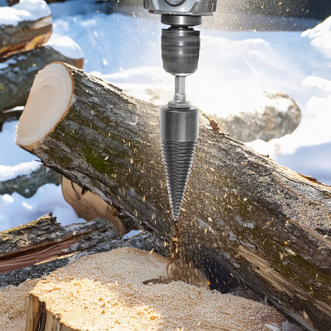Firewood Drill Bit Threaded Splitting Head Multi-Shank Steel