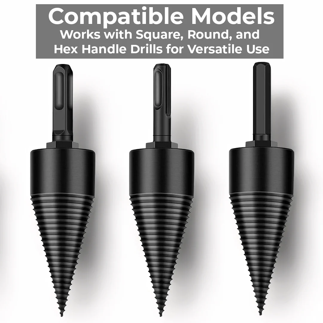 Firewood Drill Bit Threaded Splitting Head Multi-Shank Steel