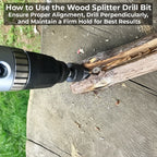 Firewood Drill Bit Threaded Splitting Head Multi-Shank Steel