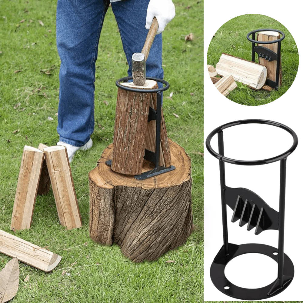 Firewood Splitter One-Piece Cast Iron Reinforced Wide Base