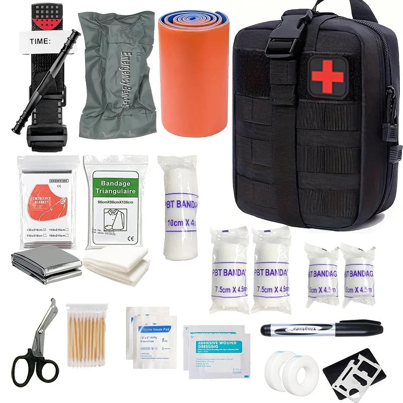 First Aid Kit Complete Tourniquet Compact Zippered Case