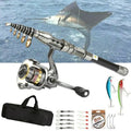 Fishing Rod Kit Telescopic Carbon Fiber & Spinning Reel