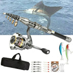 Fishing Rod Kit Telescopic Carbon Fiber & Spinning Reel