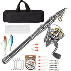 Fishing Rod Kit Telescopic Carbon Fiber & Spinning Reel