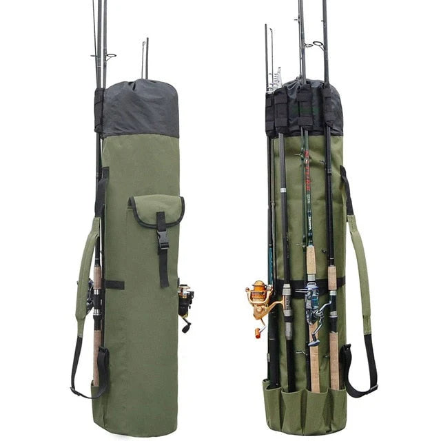 Fishing Rod & Tackle Bag Water-Resistant 5 Rod Capacity