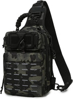 Fishing Sling Bag Water-Resistant Multi-Pocket Reflective Stripes