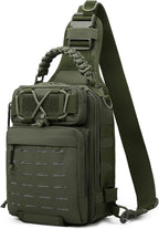 Fishing Sling Bag Water-Resistant Multi-Pocket Reflective Stripes