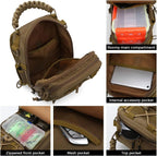 Fishing Sling Bag Water-Resistant Multi-Pocket Reflective Stripes