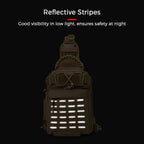 Fishing Sling Bag Water-Resistant Multi-Pocket Reflective Stripes
