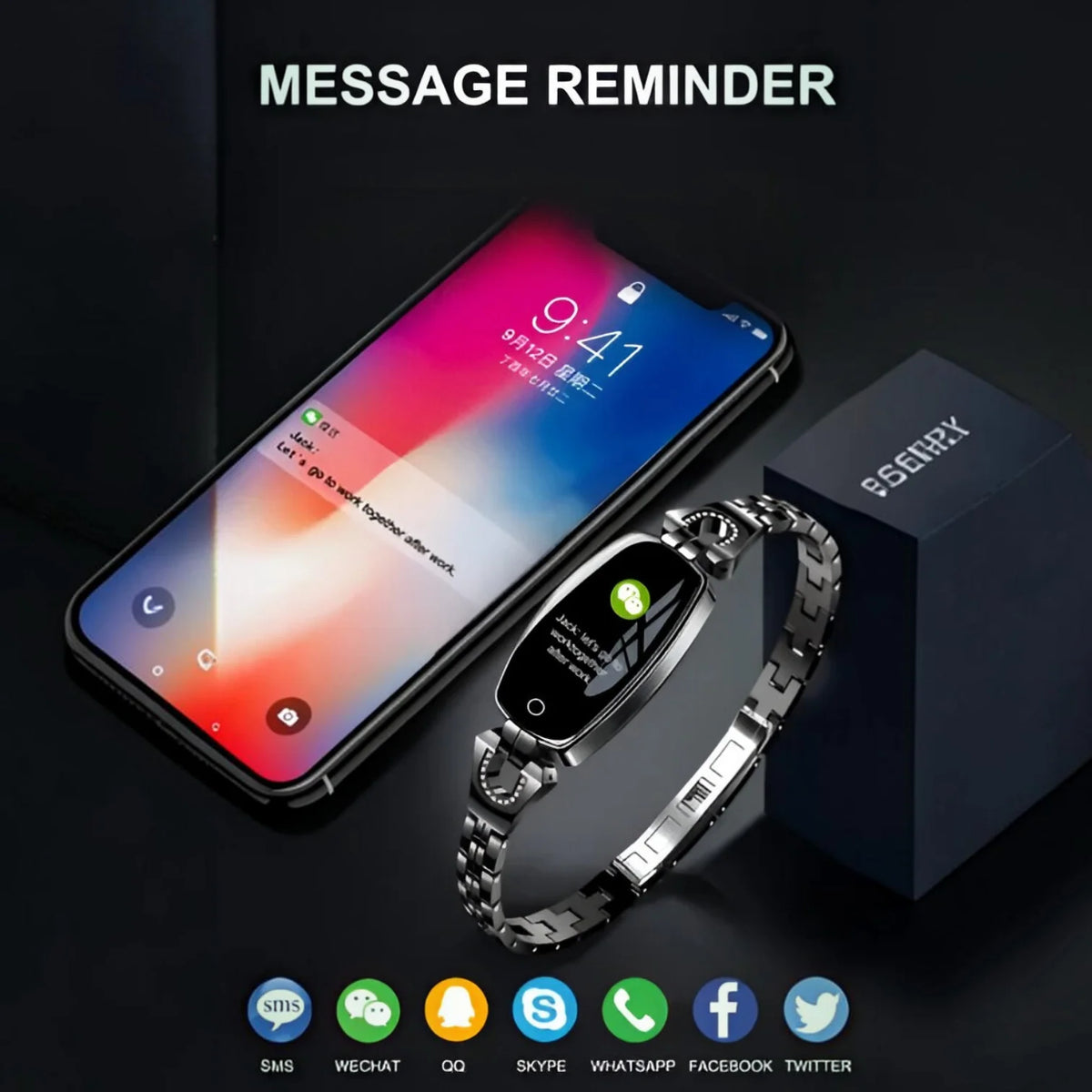 Fitness Band Heart Rate Monitor & Touchscreen Interchangeable Chains