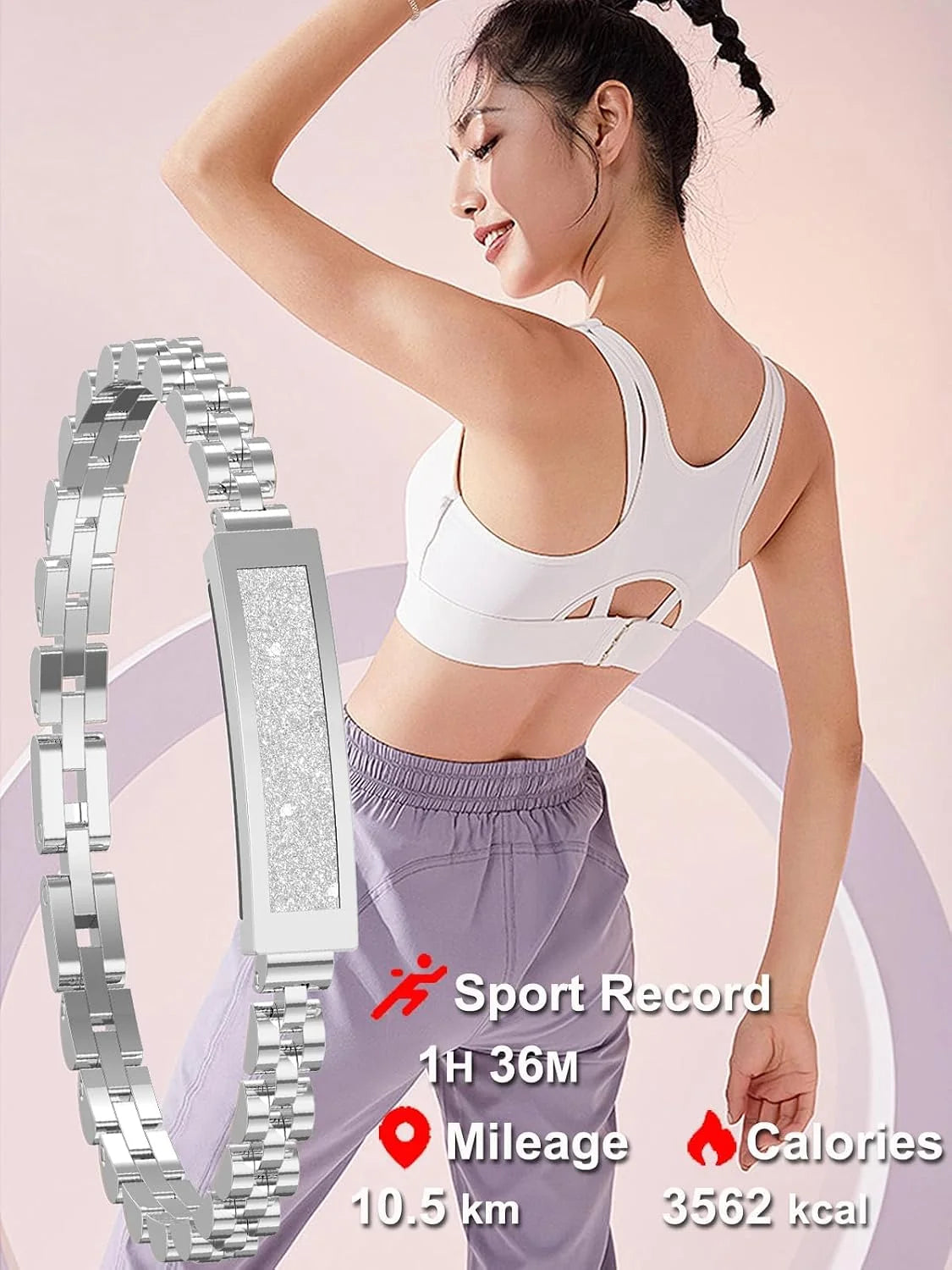 Fitness Tracker Bracelet Chain-Style Heart Rate & SpO2