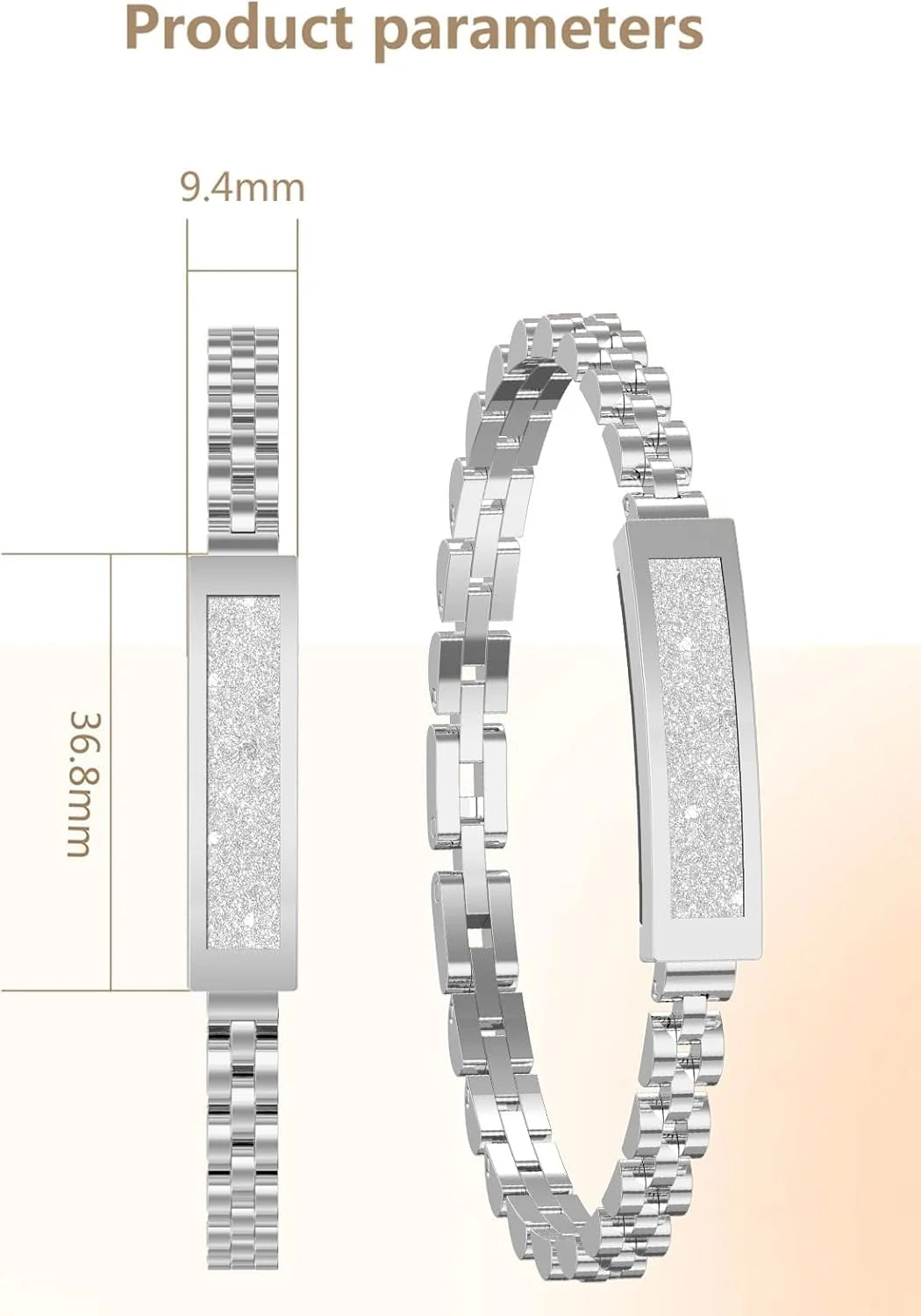 Fitness Tracker Bracelet Chain-Style Heart Rate & SpO2