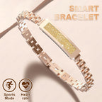 Fitness Tracker Bracelet Stainless Steel Bluetooth Alerts & 5-Day Battery