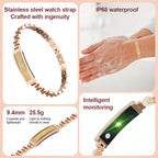 Fitness Tracker Bracelet Stainless Steel Bluetooth Alerts & 5-Day Battery