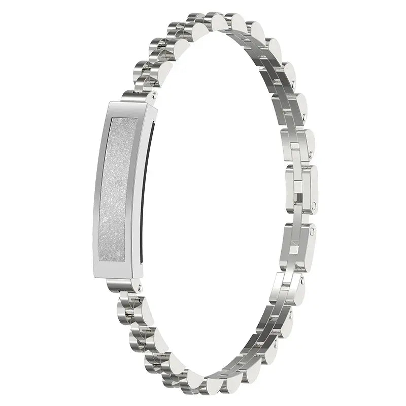 Fitness Tracker Bracelet Stainless Steel Bluetooth Alerts & 5-Day Battery