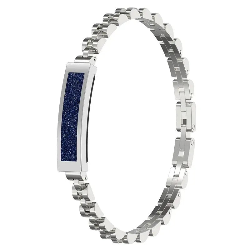 Fitness Tracker Bracelet Stainless Steel Bluetooth Alerts & 5-Day Battery