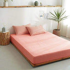 Fitted Sheet 100% Cotton Breathable Deep Pocket 9.8 Inch