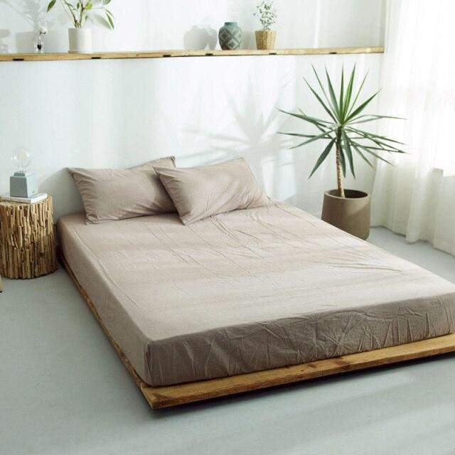 Fitted Sheet 100% Cotton Breathable Deep Pocket 9.8 Inch