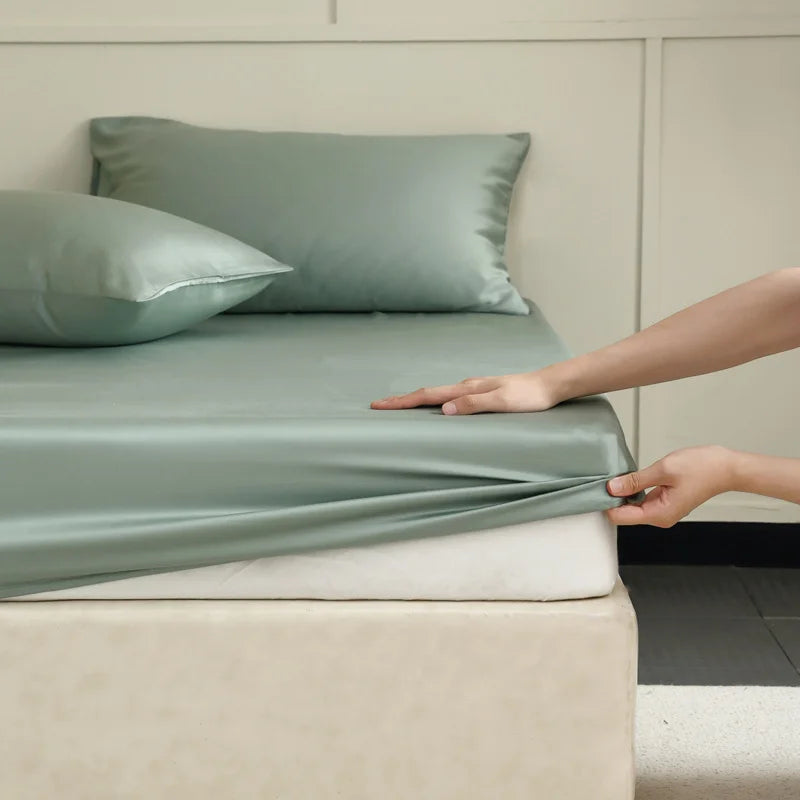 Fitted Sheet 100% Mulberry Silk Non-Slip & Hypoallergenic