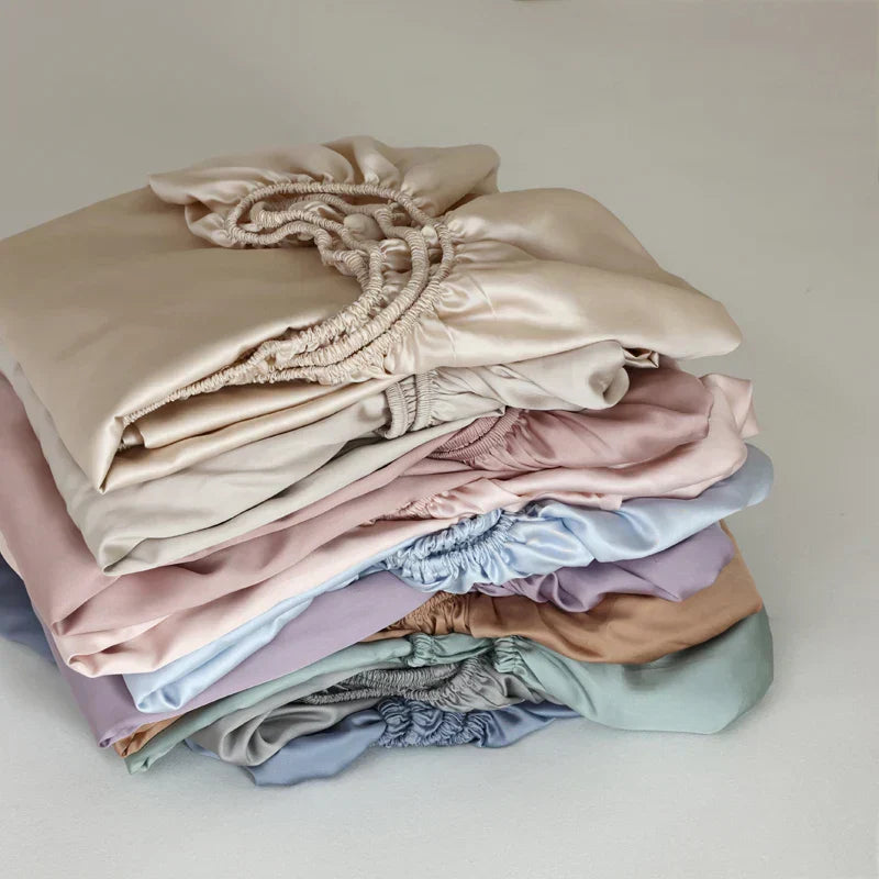 Fitted Sheet 100% Mulberry Silk Non-Slip & Hypoallergenic