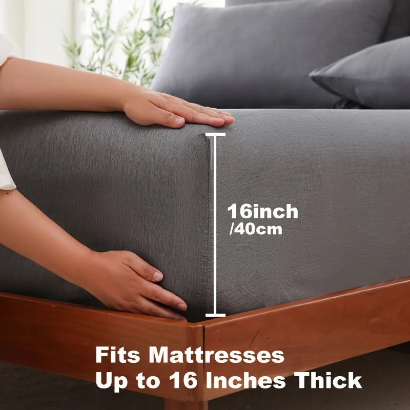 Fitted Sheet Bamboo Blend Breathable & Moisture-Wicking