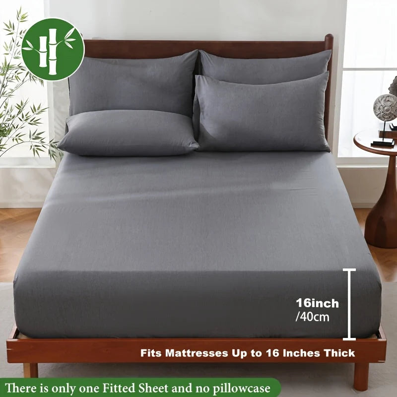 Fitted Sheet Bamboo Blend Breathable & Moisture-Wicking