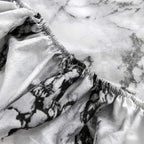 Fitted Sheet Marble Print Breathable Microfiber Deep Fit Elastic