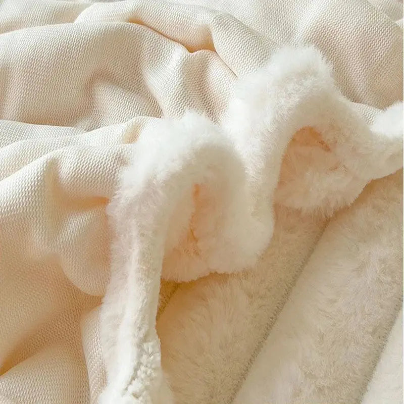 Fitted Sheet Plush Faux Fur Deep Pocket Machine Washable